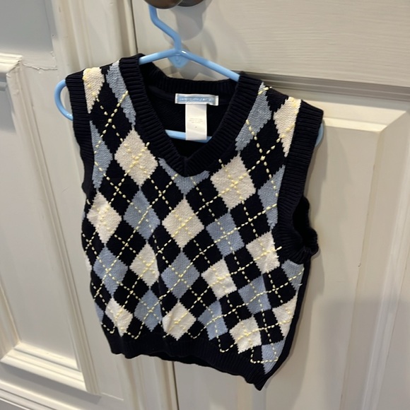 Like new size for Jenn and Jack , 100% cotton argyle knit vest - Picture 2 of 5